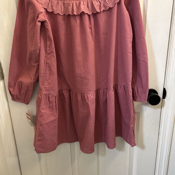 NWT Cat & Jack Girls Eyelet Ruffle Long Sleeve Dress – Mauve Size XXL (18) - Picture 12 of 15